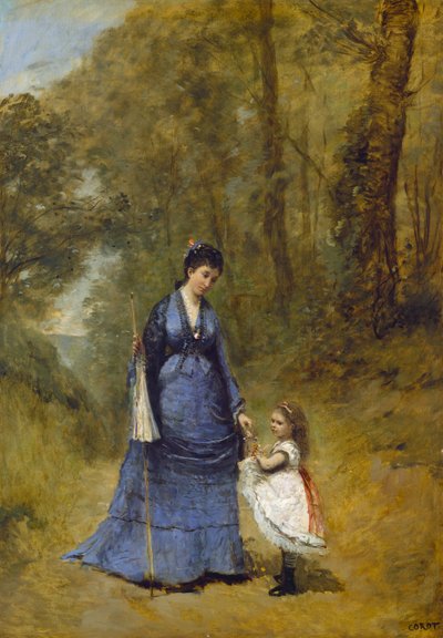 Madame Stumpf und ihre Tochter von Jean Baptiste Camille Corot