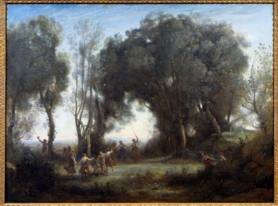 Matiné, nymfdans. Målning av Camille Corot (1796-1875) av Jean Baptiste Camille Corot