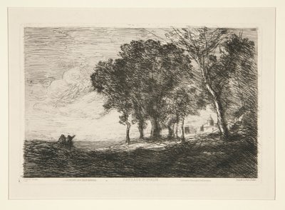 Landskap av av Jean-Baptiste-Camille Corot