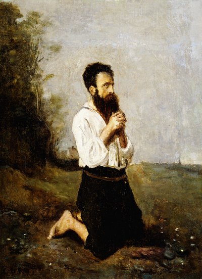 Bauer im Gebet; Paysan en Priere von Jean Baptiste Camille Corot