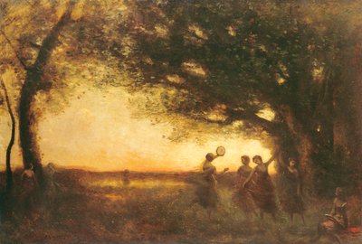 Kvällens nöjen, 1875 av Jean Baptiste Camille Corot