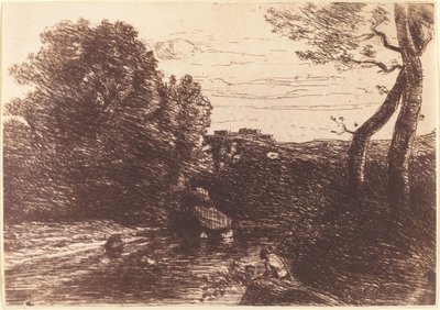 Das Bad des Hirten, 1853 von Jean Baptiste Camille Corot