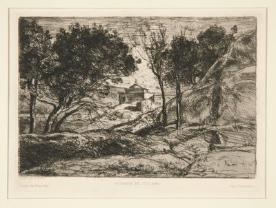 Souvenir de Toscane (minnet från Toscana) av Jean-Baptiste-Camille Corot