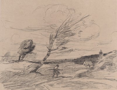 Der Windstoß, 1871 von Jean Baptiste Camille Corot