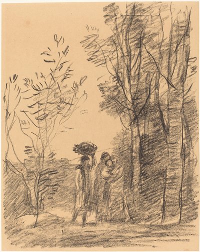 Das Treffen im Wald von Jean Baptiste Camille Corot