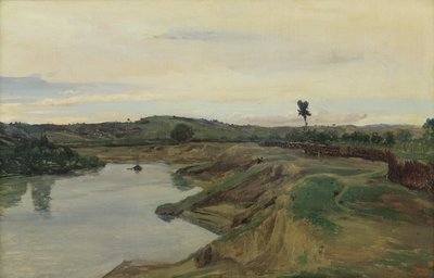 Die Promenade du Poussin oder, Römische Campagna, ca. 1826-28 von Jean Baptiste Camille Corot