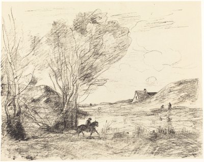 Der Reiter im Schilf von Jean Baptiste Camille Corot