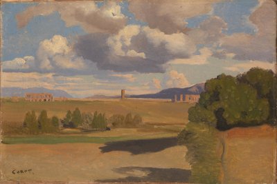 Den romerska Campagna, med Claudian akvedukten, ca. 1826 av Jean Baptiste Camille Corot