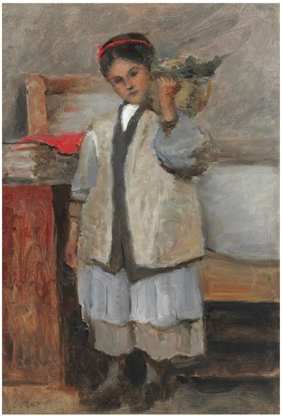 Den unga serafinen klädd i Corots väst av Jean Baptiste Camille Corot