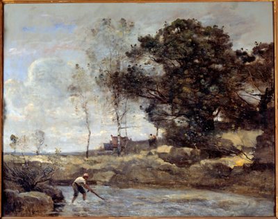 Nätlyftet. Målning av Camille Corot (1796-1875) av Jean Baptiste Camille Corot