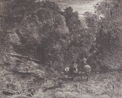 Zwei Reisende im Wald, 1854 von Jean Baptiste Camille Corot
