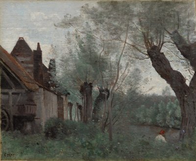 Willows and Farmhouse i Sainte-Catherine-lès-Arras av Jean-Baptiste-Camille Corot