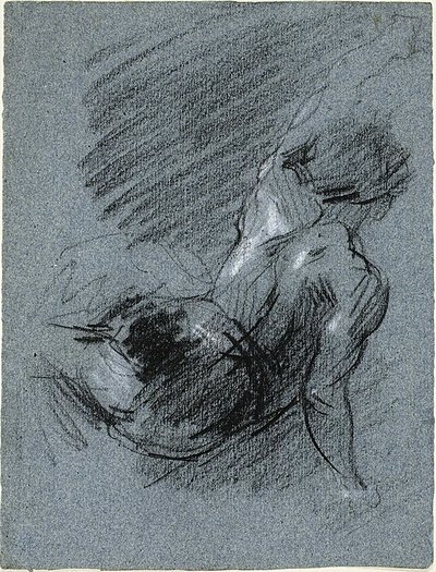 Bakifrån av sittande figur som lyfter vänster arm av Jean Baptiste Carpeaux