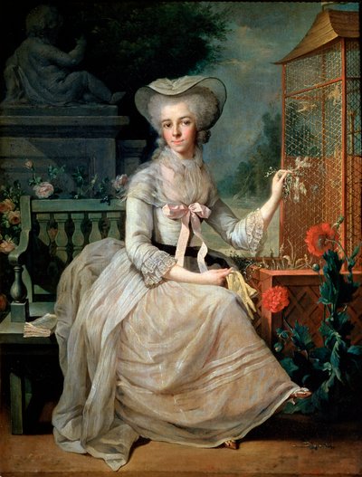 Ung dam i en bur, 1784 av Jean Baptiste Charpentier the Elder