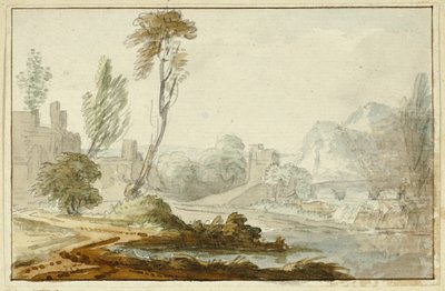 Idylliskt landskap av Jean Baptiste Claude Chatelain