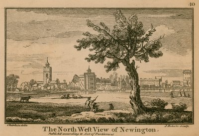 Den nordvästliga utsikten över Newington av Jean Baptiste Claude Chatelain