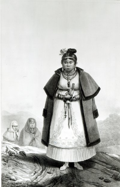 Gouaranis kvinnor går till mässa på söndag, från "Voyage Pittoresque et Historique au Bresil", av Jean Baptiste Debret