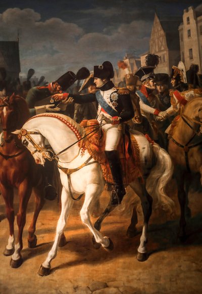 Napoléon ger hederslegionens kors till en rysk soldat i Tilsitt 1808 (olja på duk) av Jean Baptiste Debret