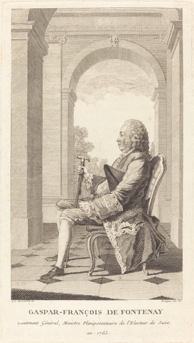 Gaspar-Francois de Fontenay av Jean Baptiste Delafosse, after Louis de Carrogis, called Carmontelle