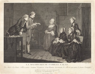 Den olyckliga familjen Calas av Jean Baptiste Delafosse, after Louis de Carrogis, called Carmontelle
