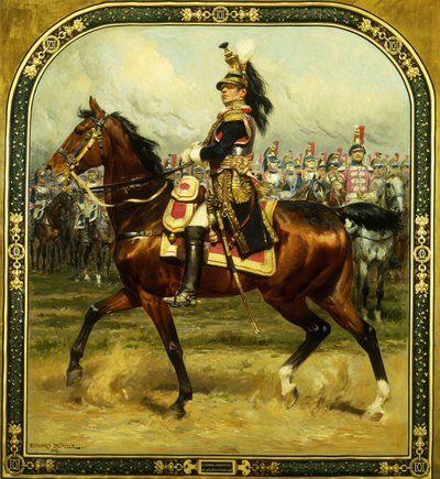 General d"Hautpoul till häst, 1912 av Jean Baptiste Edouard Detaille