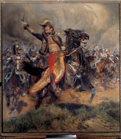 Napoleonkriget: "" General Antoine Charles Earl of Lasalles sista post (1775-1809), dödad vid Wagram den 6 juli av Jean Baptiste Edouard Detaille