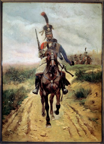 Vanguard, 9:e husarerna av Jean Baptiste Edouard Detaille