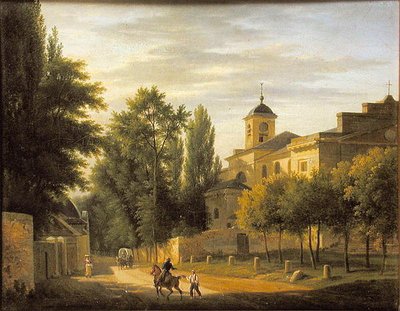 Utsikt över kyrkan i Ville dAvray ca 1820 av Jean Baptiste Gabriel Langlace