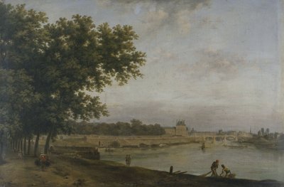 Tuilerierna och Pont Royal, sett från Cours-la-Reine, år 1783 (olja på duk) av Jean Baptiste Genillion
