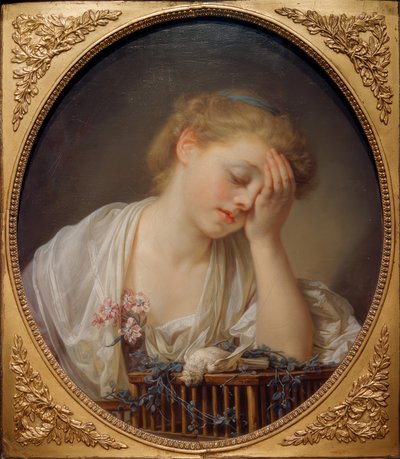 Den unga flickan som gråter över sin döda fågel av Jean Baptiste Greuze