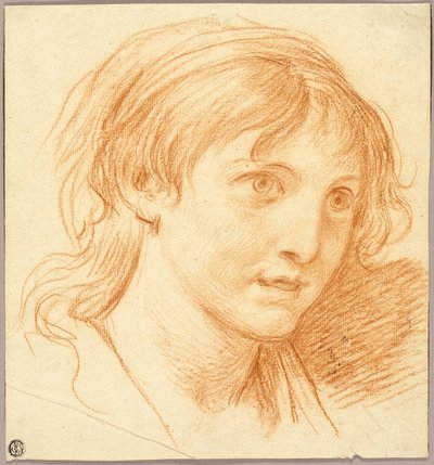 Huvud av en flicka med fixerade ögon av Jean Baptiste Greuze