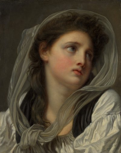 Chef för en ung kvinna, möjligen 1780-talet. av Jean Baptiste Greuze