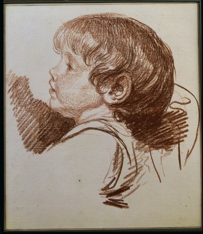 Huvudet på en pojke i profil till vänster av Jean Baptiste Greuze