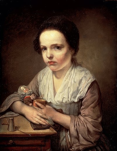 Flicka med docka. 1750-talet av Jean Baptiste Greuze