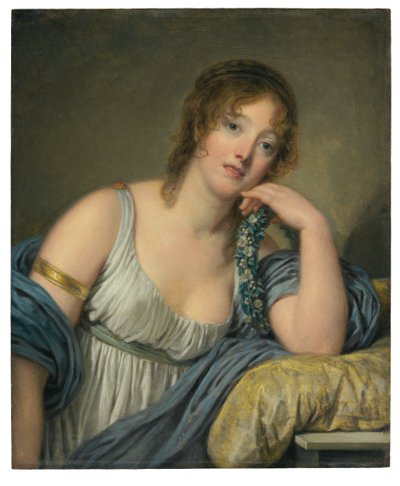 Porträtt av Jeanne Philiberte Ledoux (1767–1840), halvlängd (olja på panel) av Jean Baptiste Greuze