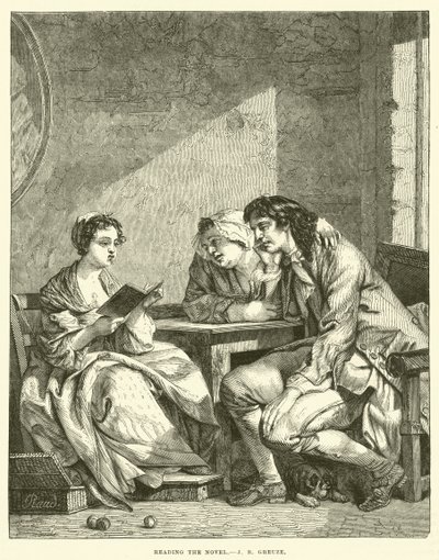 Läser romanen av Jean Baptiste Greuze