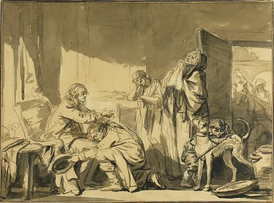 Den faderliga välsignelsen eller Basiles avresa av Jean Baptiste Greuze