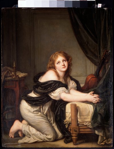 Morgonbönen (olja på duk av Jean Baptiste Greuze
