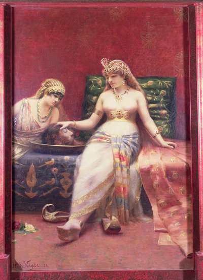 Salome med Johannes Döparens huvud, 1882 (olja) av Jean Baptiste Hippolyte de Vergeses