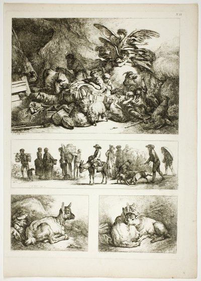 Plåt 33 av 38 från Oeuvres de J. B. Huet av Jean Baptiste Huet
