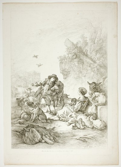 Platta elva av 38 från Oeuvres de J. B. Huet av Jean Baptiste Huet