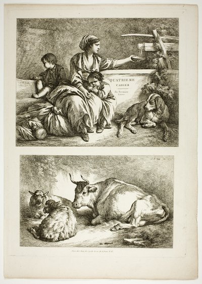 Platta nitton av 38 från Oeuvres de J. B. Huet av Jean Baptiste Huet