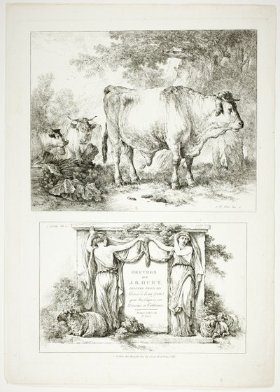 Tallrik en av 38 från Oeuvres de J. B. Huet av Jean Baptiste Huet