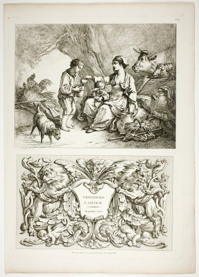Tallrik tretton av 38 från Oeuvres de J. B. Huet av Jean Baptiste Huet