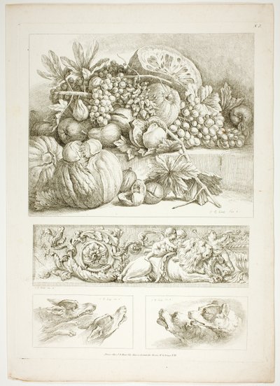 Platta tre av 38 från Oeuvres de J. B. Huet av Jean Baptiste Huet