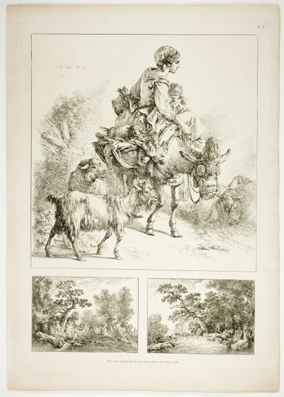 Tallrik två av 38 från Oeuvres de J. B. Huet av Jean Baptiste Huet