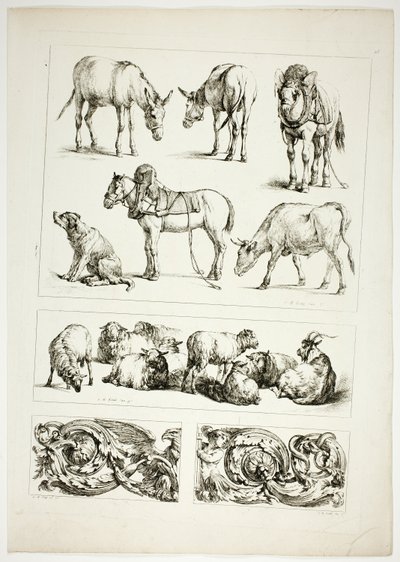 Tallrik femton av 38 från Oeuvres de J. B. Huet av Jean Baptiste Huet