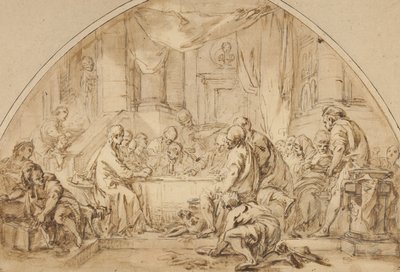 Studie för den sista måltiden, c.1792 av Jean Baptiste Huet