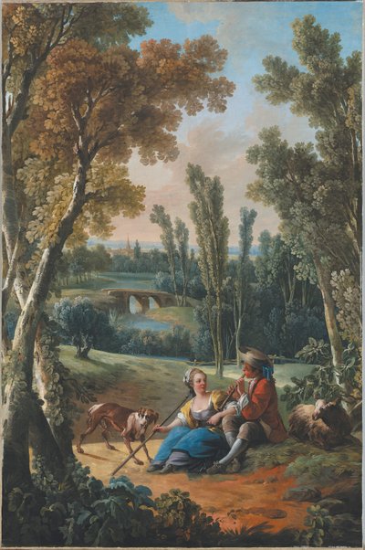 Flöjtlektionen av Jean Baptiste Huet