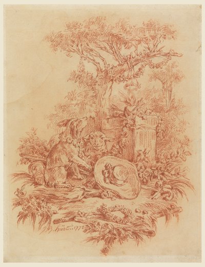 Teckning, Pastorale, 1772 av Jean Baptiste Huet